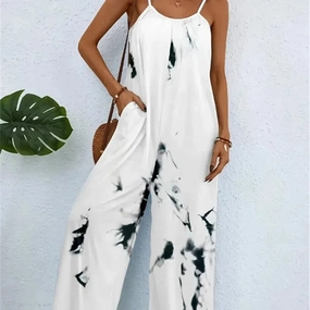 Spring and Summer Ladies Digital Printing Color Gradient Jumpsuit