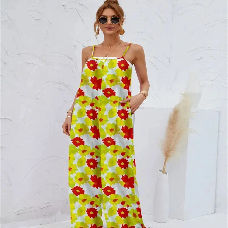 Spring and Summer Ladies Digital Printing Color Gradient Jumpsuit