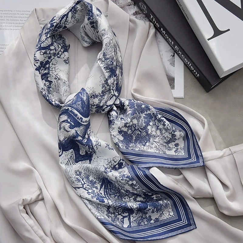 Spring Scarf Women's Luxury Silk Smooth Design 90x90cm