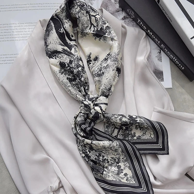 Spring Scarf Women's Luxury Silk Smooth Design 90x90cm