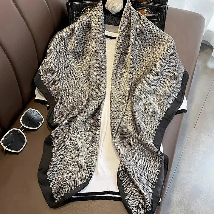 Spring Scarf Women's Luxury Silk Smooth Design Shawl 90x90cm