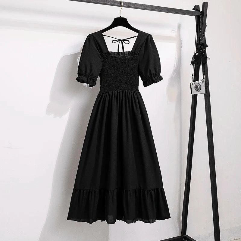 Spring Summer Chiffon Dresses Fashion Female A-line Casual Dress
