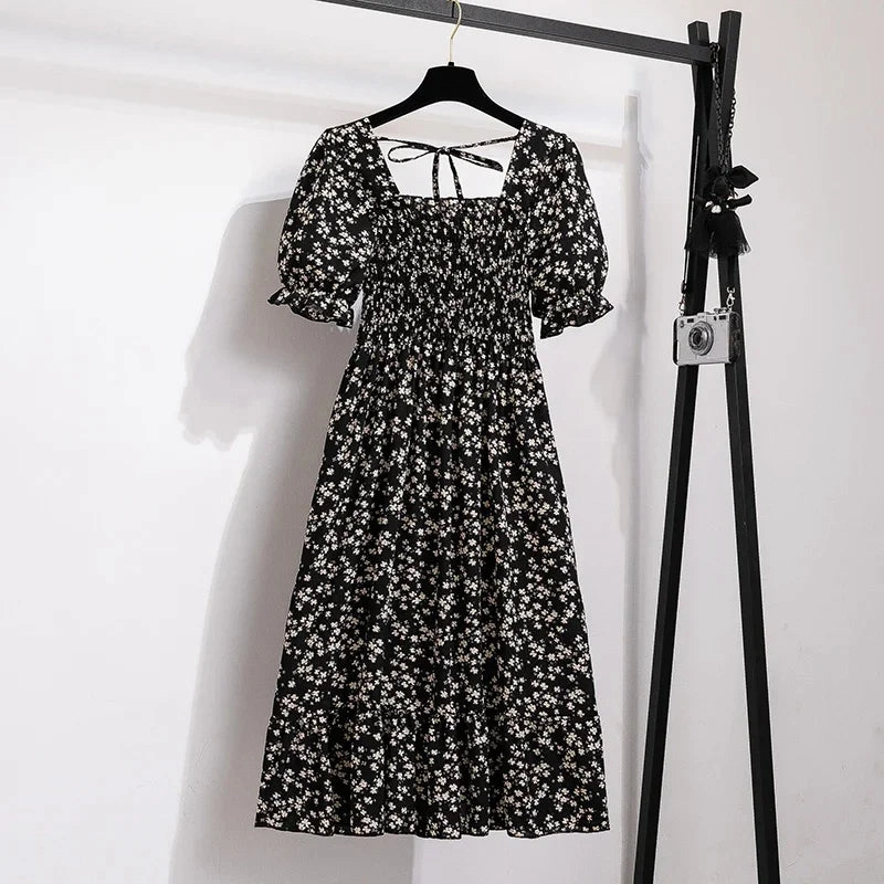 Spring Summer Chiffon Dresses Fashion Female A-line Casual Dress
