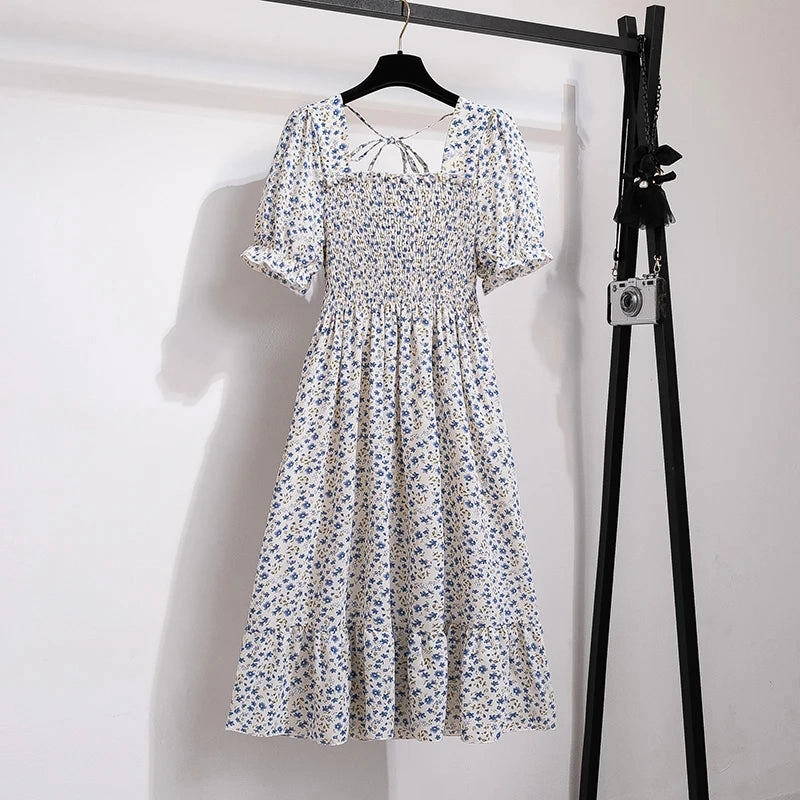 Spring Summer Chiffon Dresses Fashion Female A-line Casual Dress