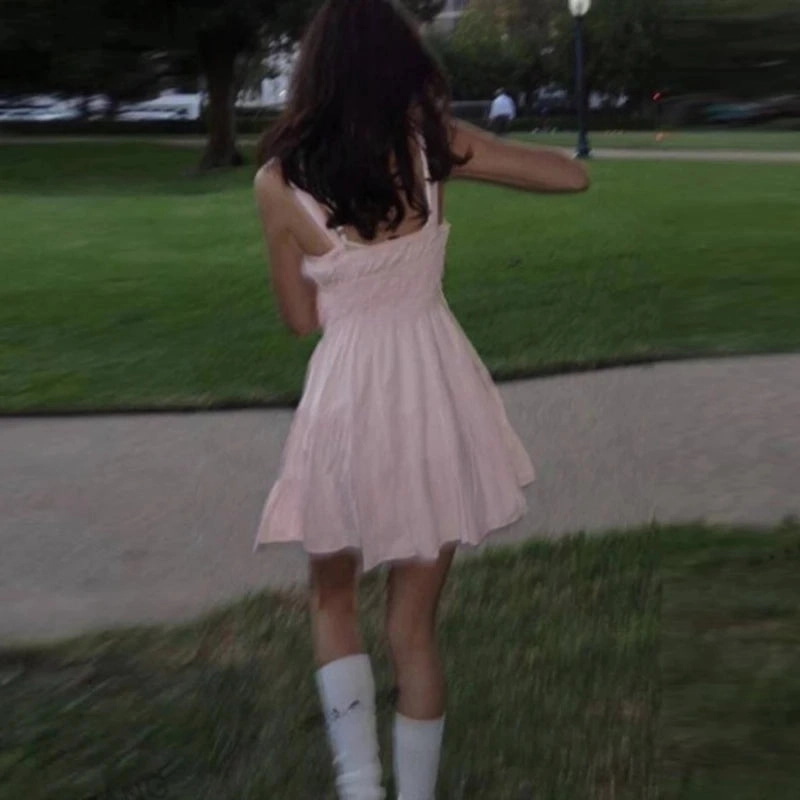 Spring Summer New French Spice Girl Sleeveless Dress y2k