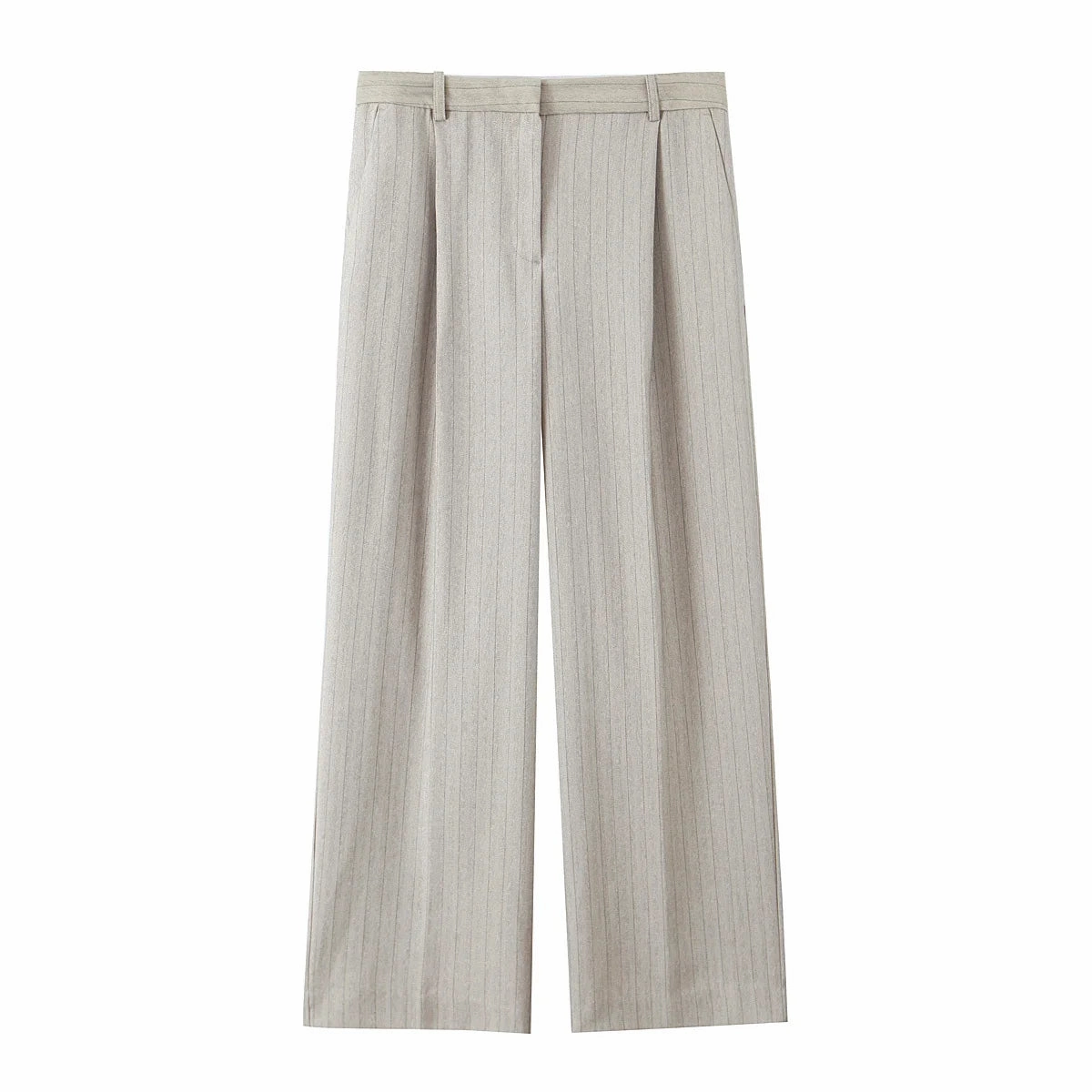 Spring Vest and Pant Set for Women Elegant Button Round Neck Top High Waist Trousers Office Ladies Leisure Suit