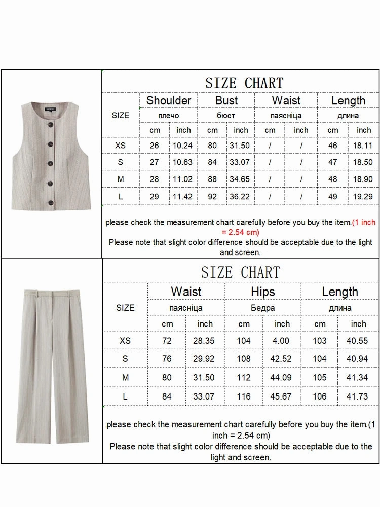 Spring Vest and Pant Set for Women Elegant Button Round Neck Top High Waist Trousers Office Ladies Leisure Suit