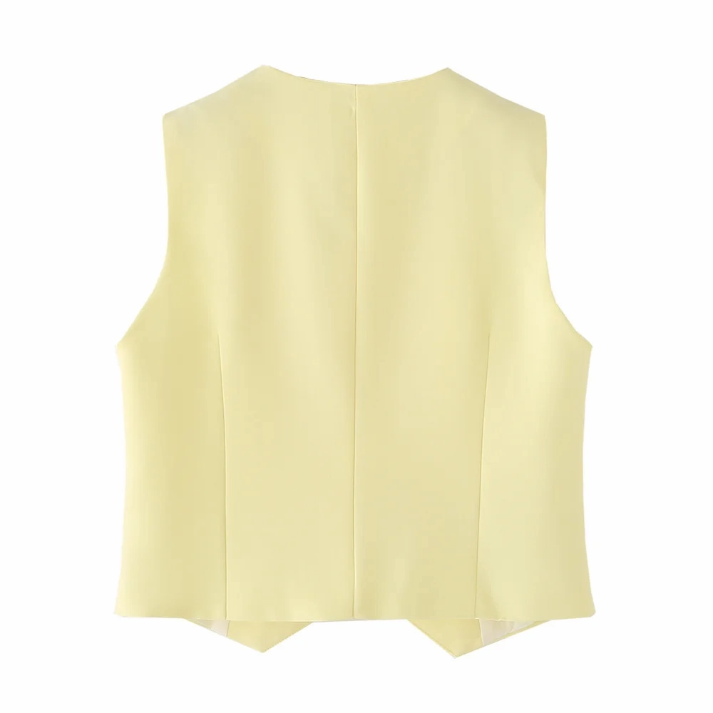 Spring Women's Casual Vest and Wide Leg Pants Set V-Neck Short Sleeve Blended Fabric Elegant Outfit for Daywear and Casual Occasions