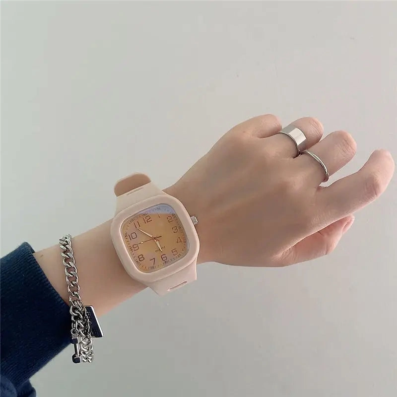 Square Quartz Watches for Men and Women Simple Sports Digital Waterproof Fashion Watch