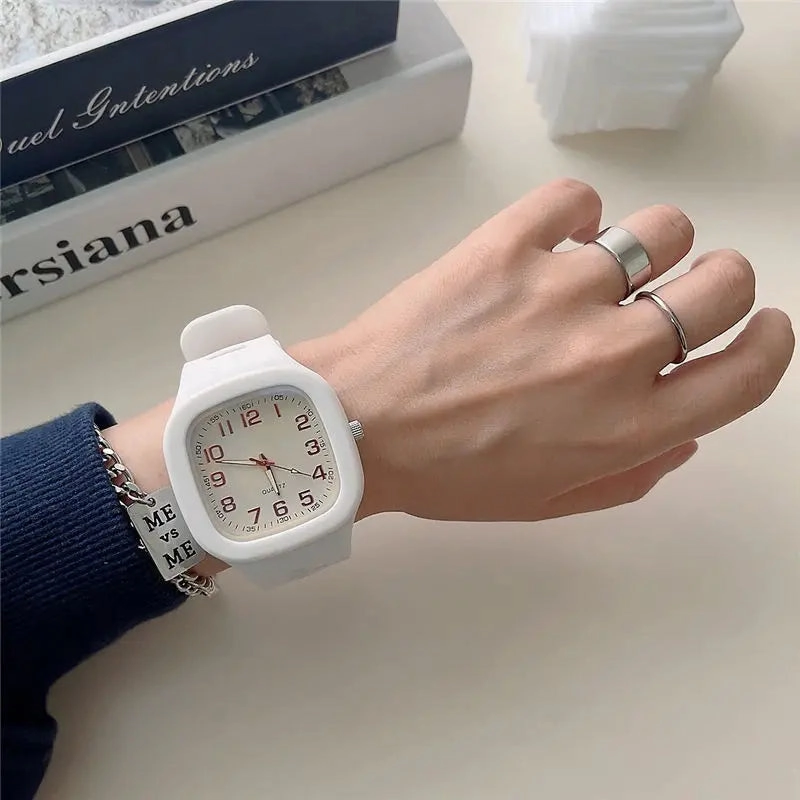 Square Quartz Watches for Men and Women Simple Sports Digital Waterproof Fashion Watch