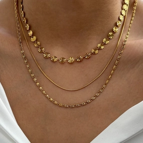 Stainless Steel Necklace Bohemian Fashion Design Triple Layers