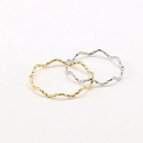 Stainless Steel Ring Minimalist Sea Wave Elegant Fashion Jewelry
