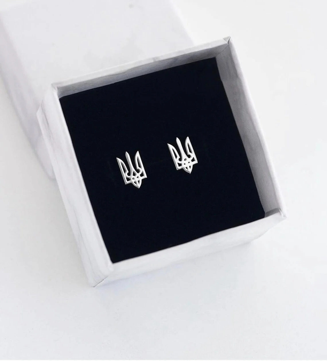 Stainless Steel Ukraine National Emblem Stud Earrings for Women