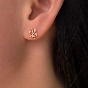 Stainless Steel Ukraine National Emblem Stud Earrings for Women