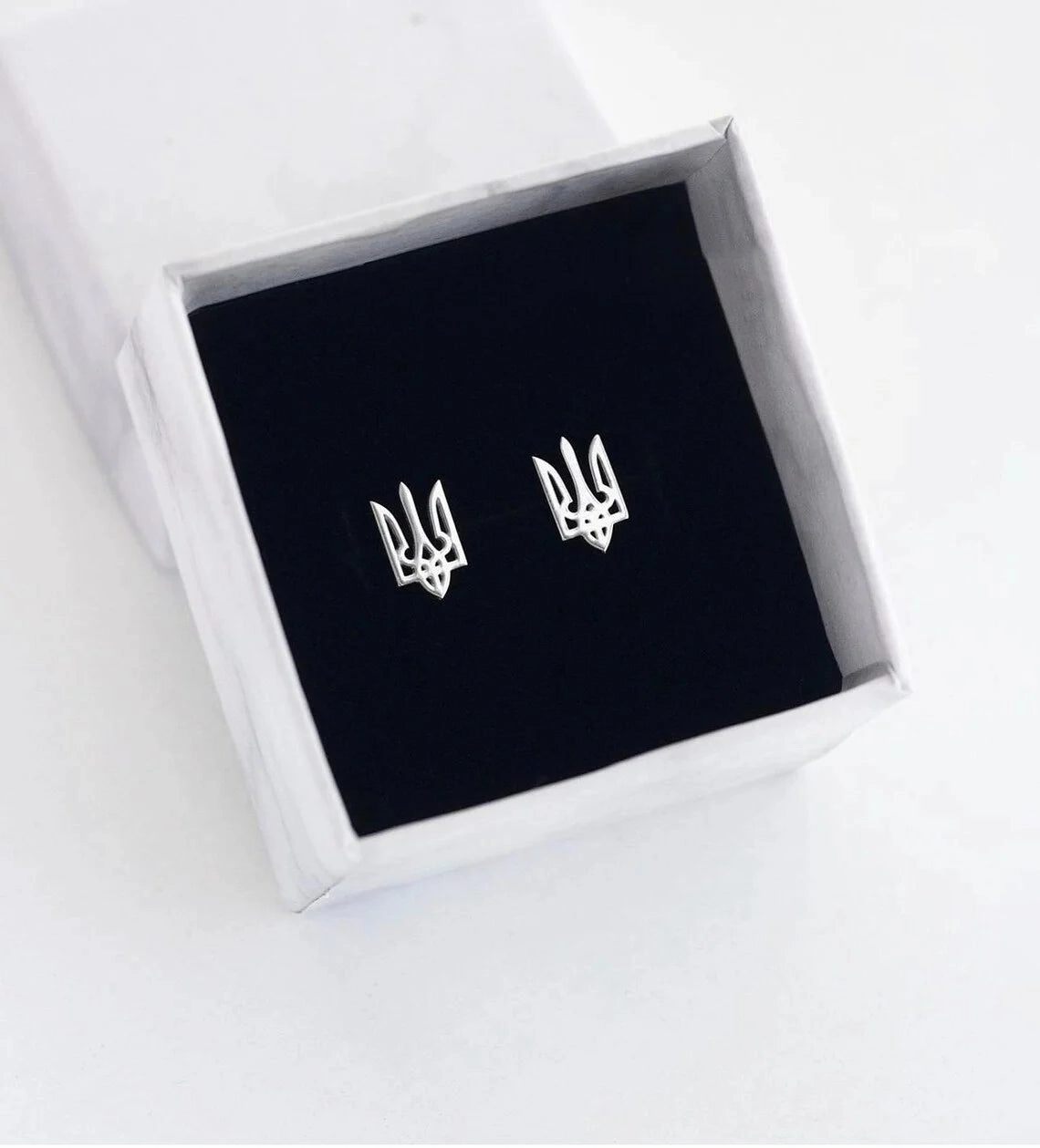 Stainless Steel Ukraine National Emblem Stud Earrings for Women