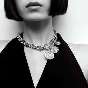 Stararashi Metal Coin Pendant Necklace Trendy Women Choker Jewelry