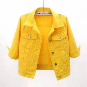 Stylish Women's Denim Jacket - Casual Pink & Blue Jean Coat for All Seasons, Comfortable & Soft, Perfect for Outdoor Activities and Daily Wear