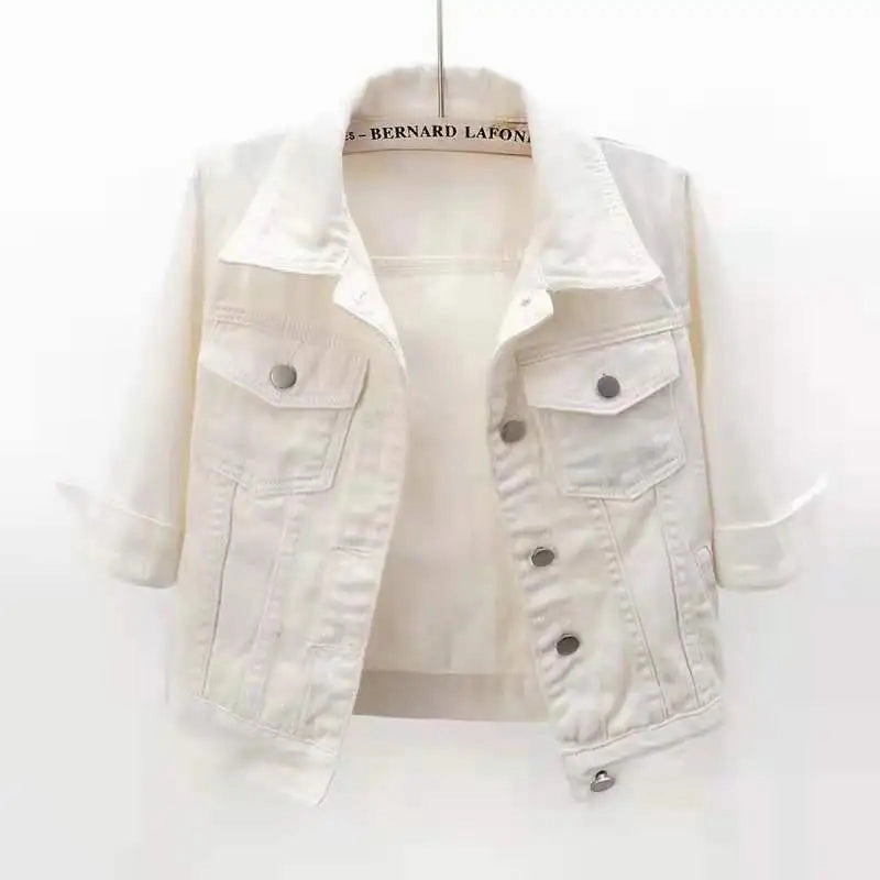 Stylish Women's Denim Jacket - Casual Pink & Blue Jean Coat for All Seasons, Comfortable & Soft, Perfect for Outdoor Activities and Daily Wear
