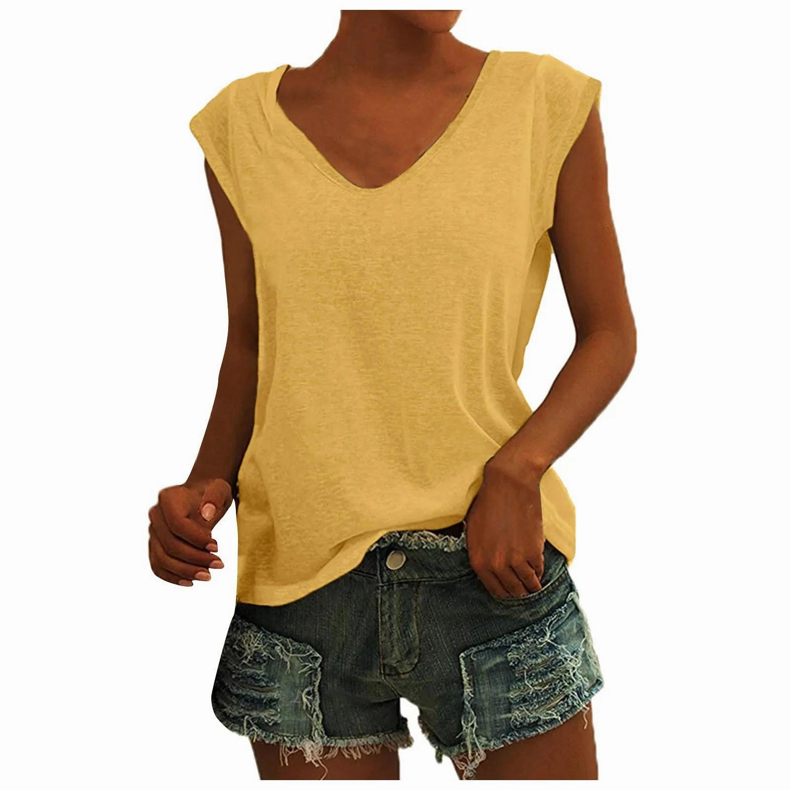 Summer Camisole Women's V-Neck Vest Cotton Casual Top