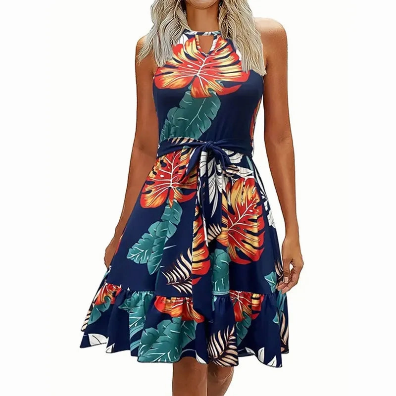 Summer Elegant Dresses for Women Maxi V-Neck Floral Dress