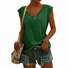 Summer Fashion V-Neck Tank Top for Women - Breathable Cool Vest for Casual Days and Fitness Wear