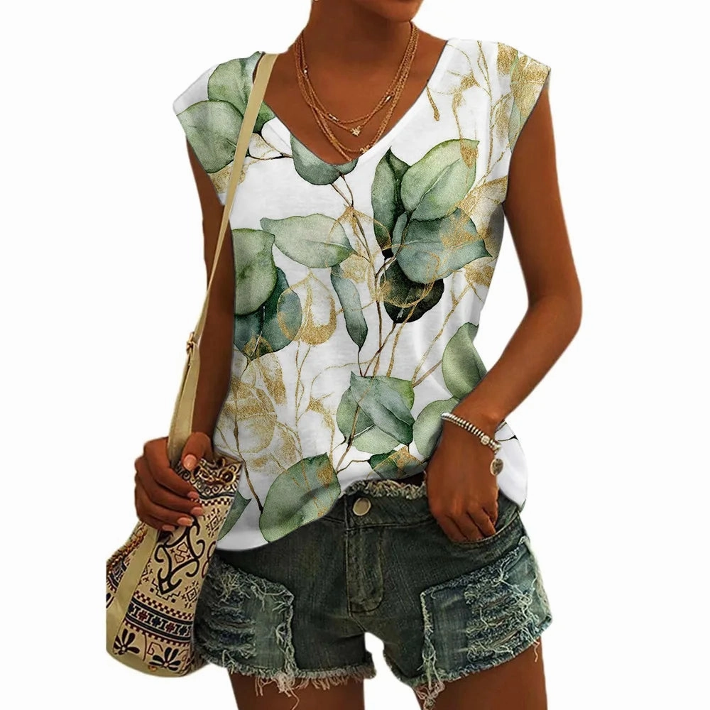 Summer Fashion V-Neck Tank Top for Women - Breathable Cool Vest for Casual Days and Fitness Wear