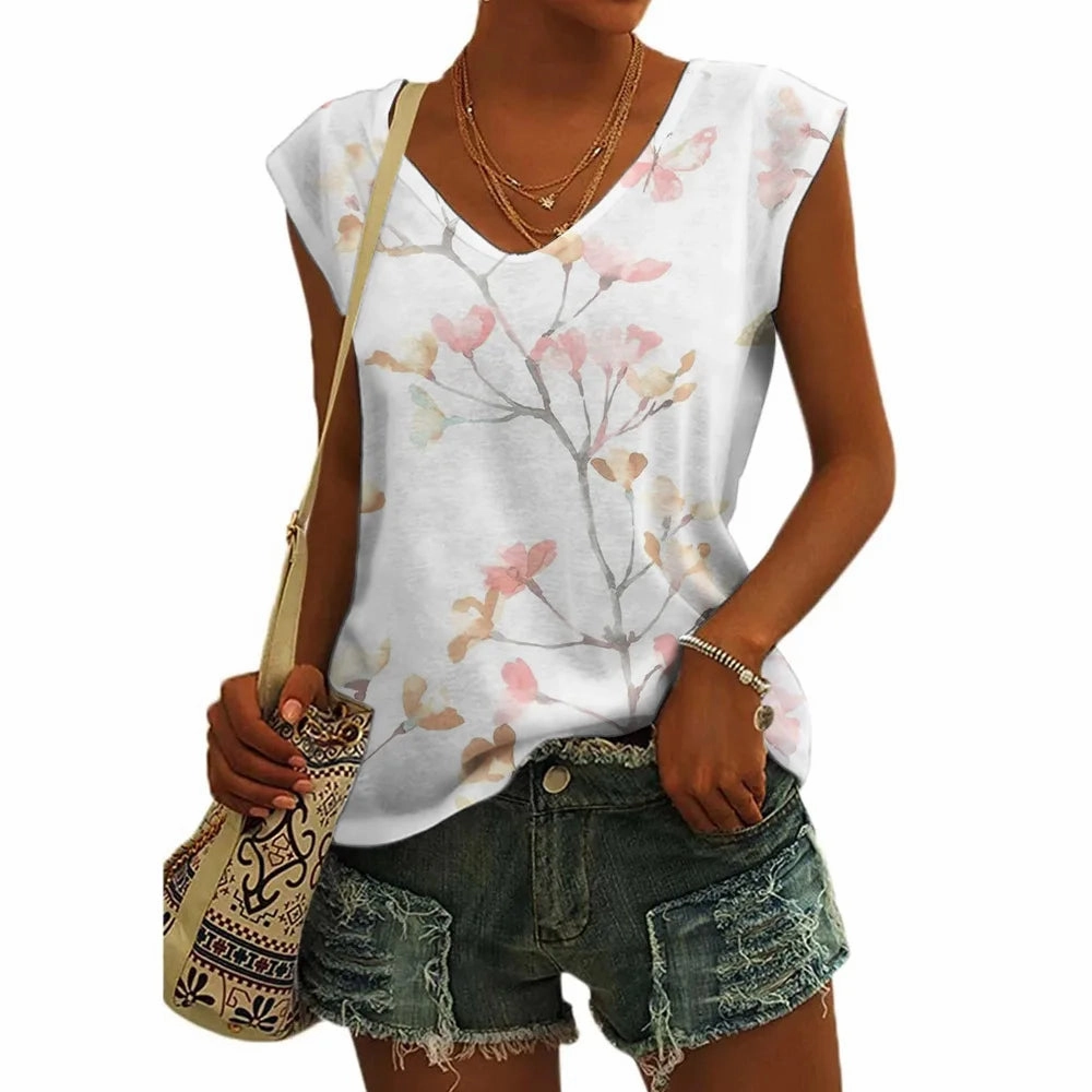Summer Fashion V-Neck Tank Top for Women - Breathable Cool Vest for Casual Days and Fitness Wear