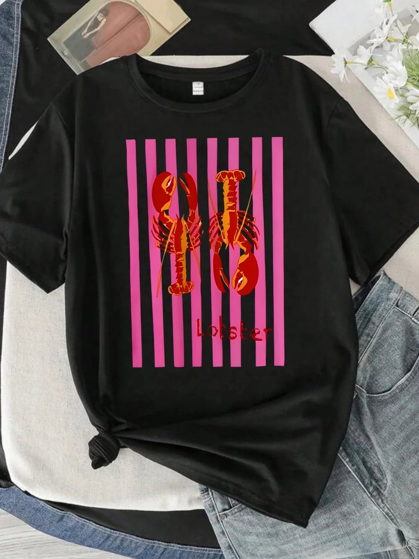 Summer Fashion Women??s Printed Short Sleeve T-Shirts Casual Round Neck Soft Stretch Tee for Warm Weather