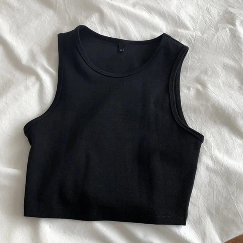 Summer New Ladies Retro Crop Top High Waist Slimming Stretch