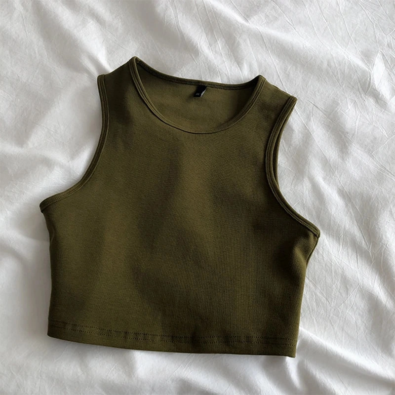 Summer New Ladies Retro Crop Top High Waist Slimming Stretch