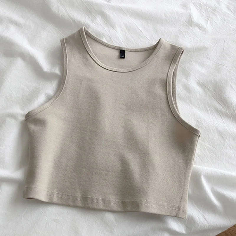 Summer New Ladies Retro Crop Top High Waist Slimming Stretch