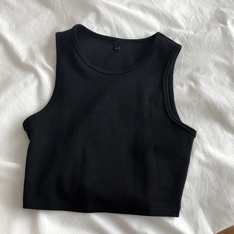 Summer New Ladies Retro Crop Top High Waist Slimming Stretch