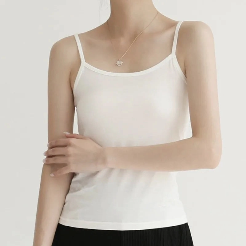 Summer Sexy Black Tank Top Women Sleeveless T-Shirt Casual Fitness Camisole for Daily Wear