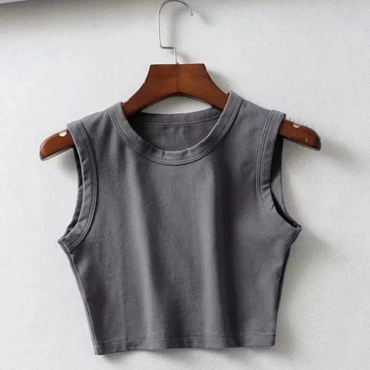 Summer Vintage White Crop Tops Women Biker Black Punk Tank Top