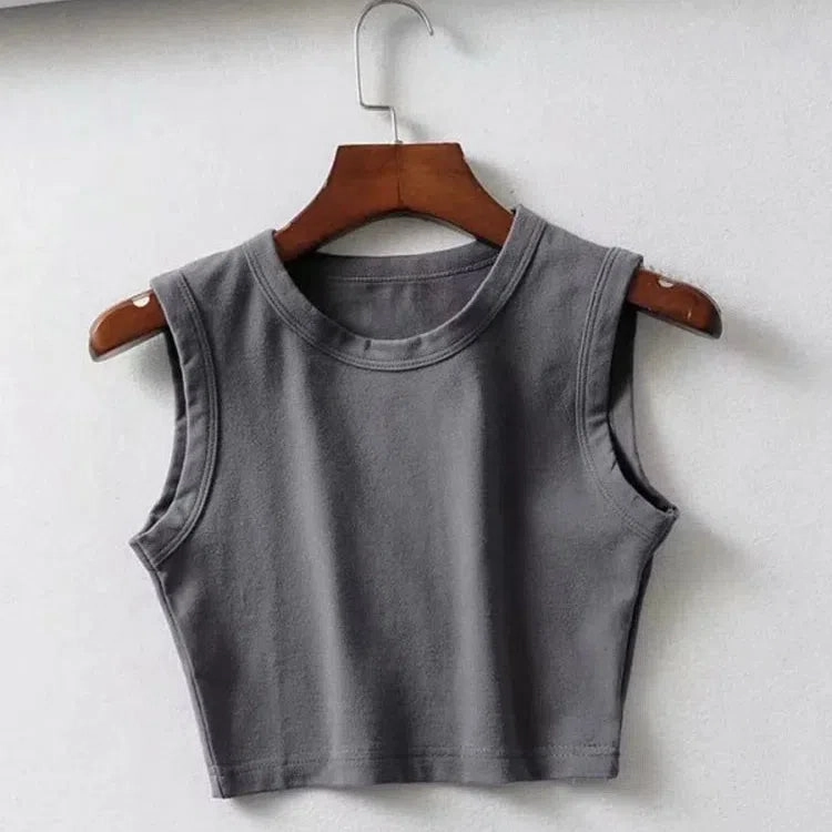 Summer Vintage White Crop Tops Women Biker Black Punk Tank Top