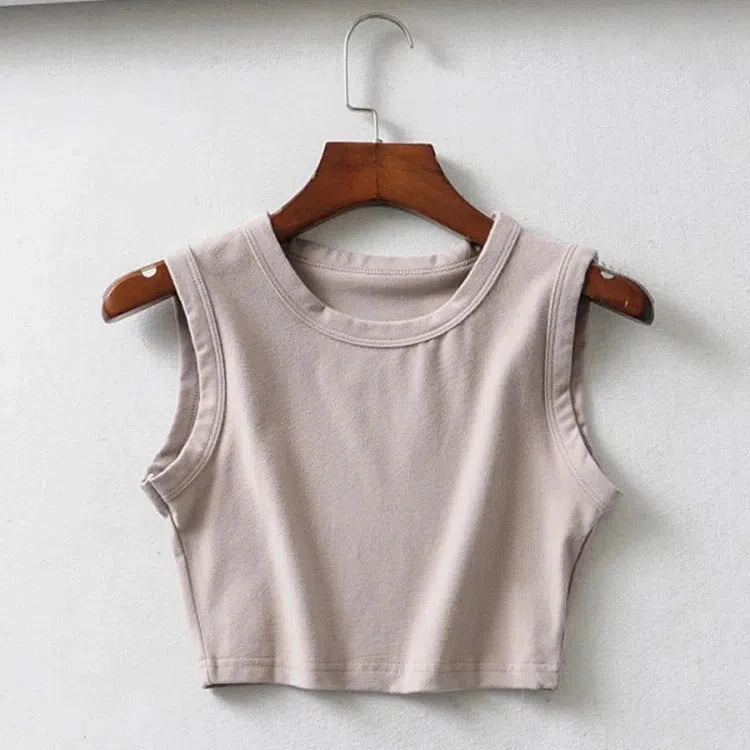 Summer Vintage White Crop Tops Women Biker Black Punk Tank Top