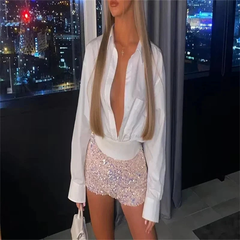 Summer Women Mini Shorts Sequined High Waist Glitter Skinny Party Nightclub Streetwear