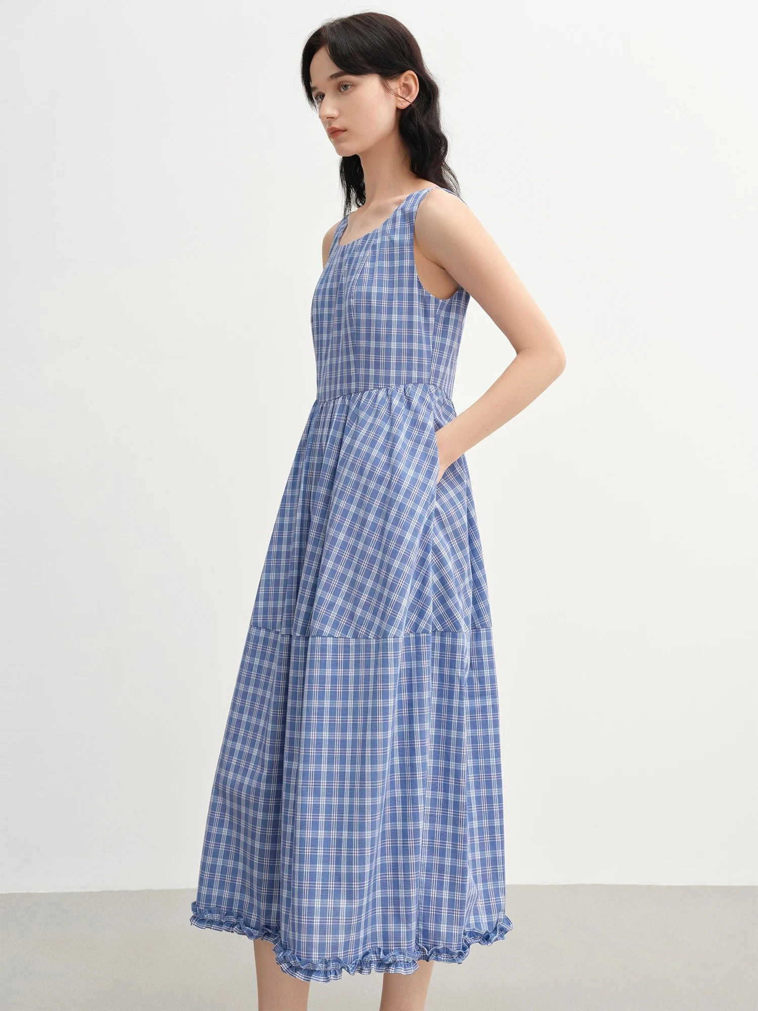 Summer Women's A-Line Dress with Contoured Waist and Retro-Inspired Straps for Effortless Elegance Mid-Calf Length and Loose Fit