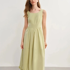 Summer Women's A-Line Dress with Contoured Waist and Retro-Inspired Straps for Effortless Elegance Mid-Calf Length and Loose Fit