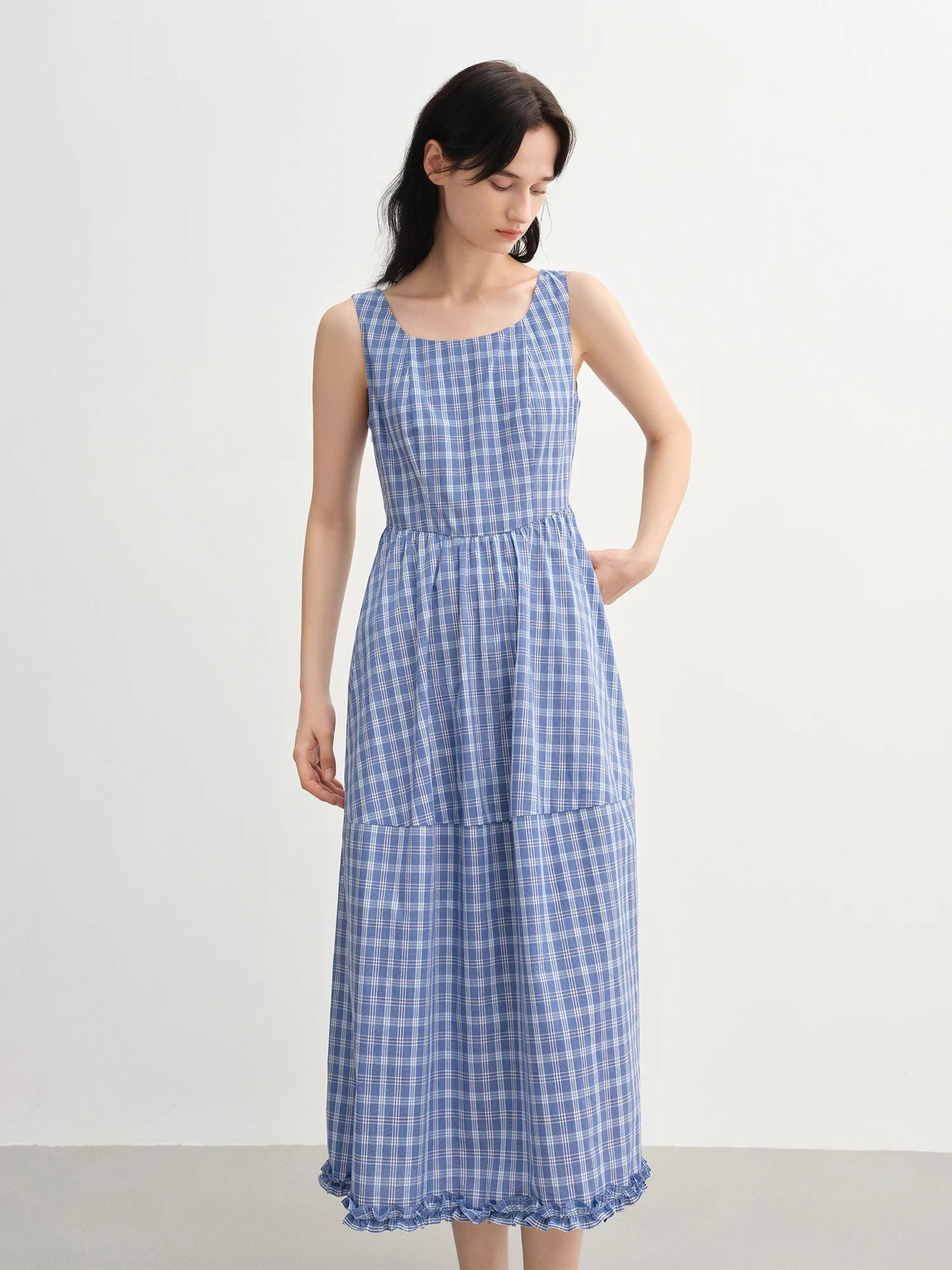 Summer Women's A-Line Dress with Contoured Waist and Retro-Inspired Straps for Effortless Elegance Mid-Calf Length and Loose Fit
