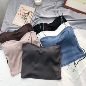 Summer Women's Cotton Sleeveless Crop Top with Removable Pads - Soft, Elastic, and Versatile Bralette for Effortless Style