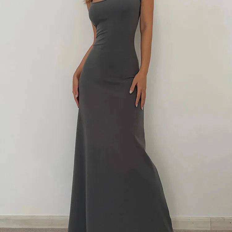 Summer Women's New Fashion Simple Temperament Suspender Dress