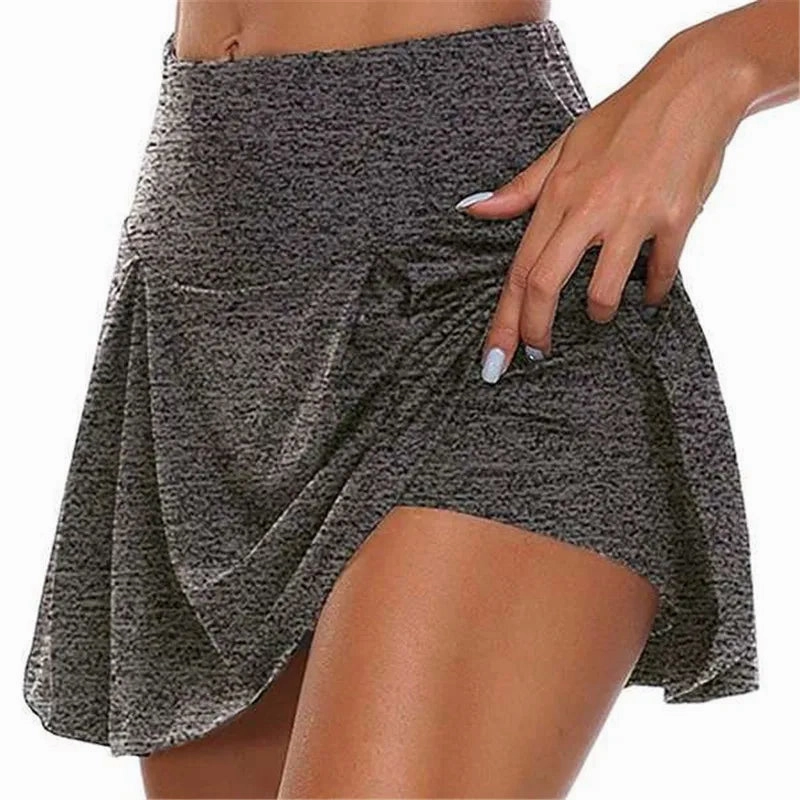 Summer Women Sprints Tennis Dance Fitness Short Skirts High Waist Quick Drying Mini Solid Leggings for Active Wear