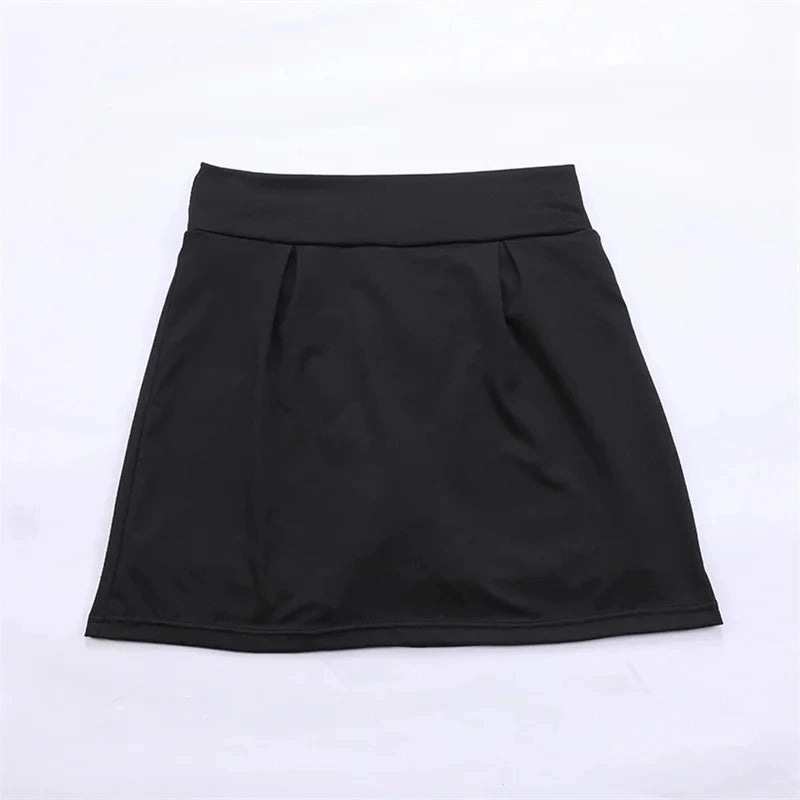 Summer Women Sprints Tennis Dance Fitness Short Skirts High Waist Quick Drying Mini Solid Leggings for Active Wear