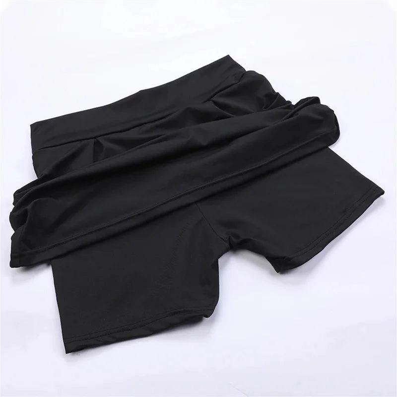 Summer Women Sprints Tennis Dance Fitness Short Skirts High Waist Quick Drying Mini Solid Leggings for Active Wear