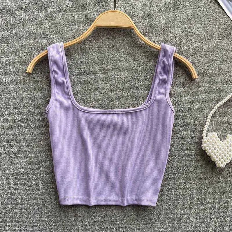 Tank Top Women Sexy Backless Y2K Slim Fit Crop Blouse