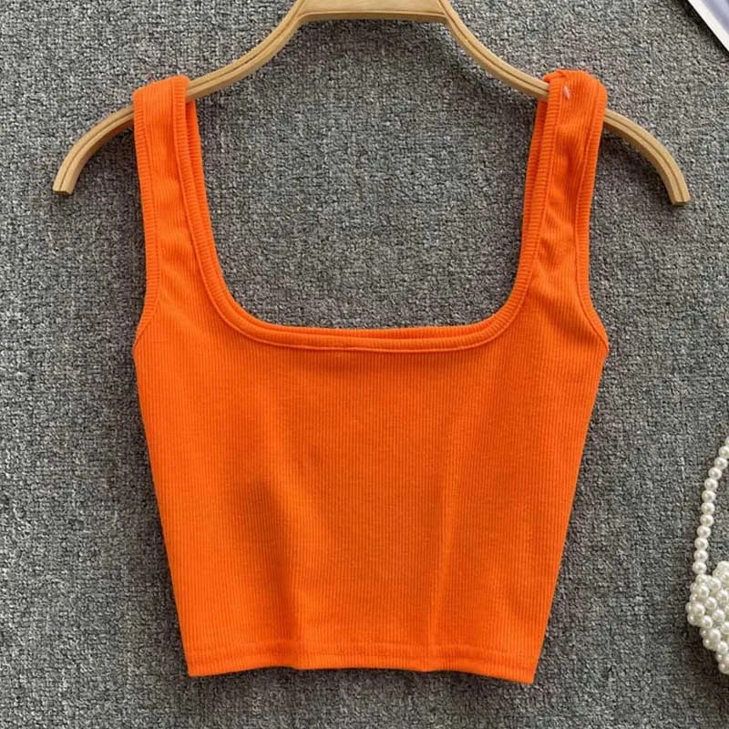 Tank Top Women Sexy Backless Y2K Slim Fit Crop Blouse