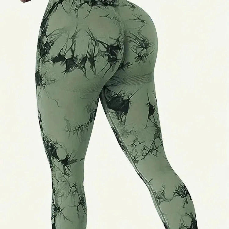 Tie Dye Push Up High Waist Gym Leggings For Sexy Fitness
