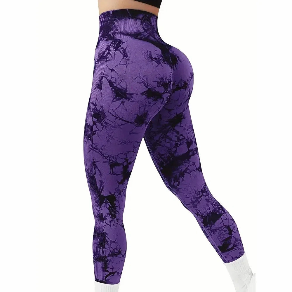 Tie Dye Push Up High Waist Gym Leggings For Sexy Fitness
