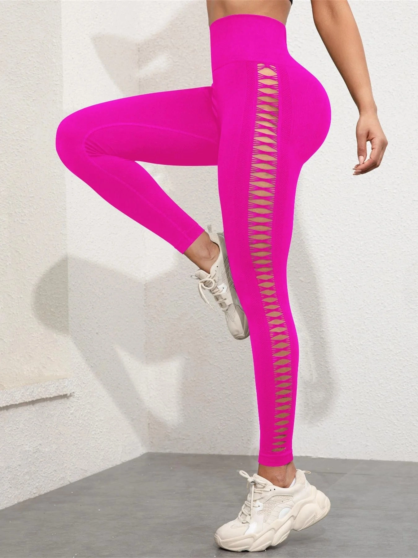 Tie Dye Seamless Leggings for Women High Waist Yoga Pants, Scrunch Butt Lifting Tights with Side Mesh Design